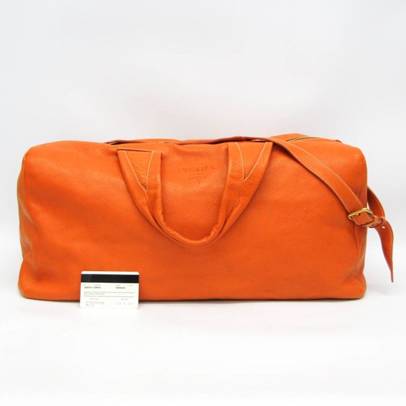 PRADA Leather Boston Bag in Orange - Picture 15 of 15